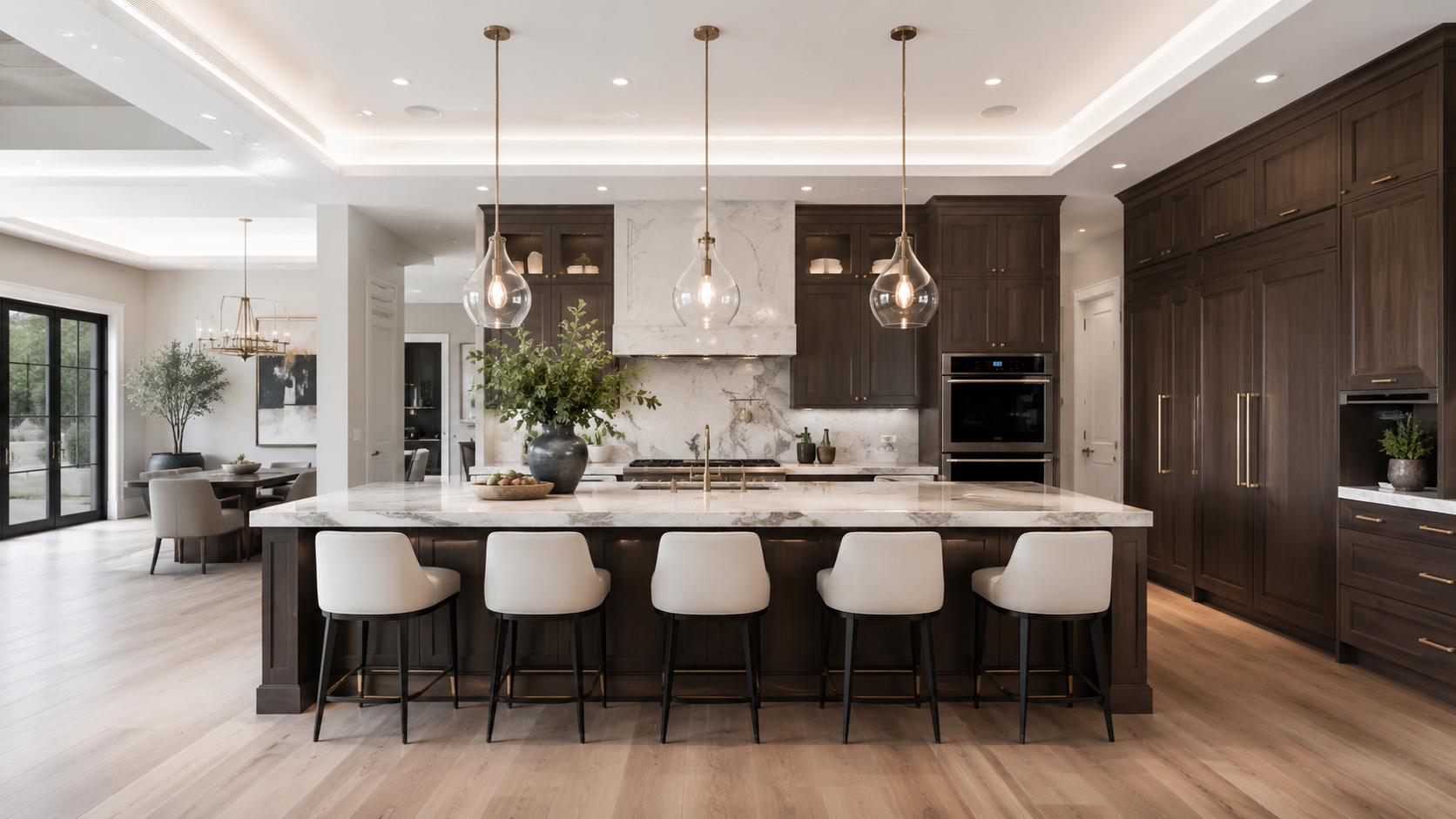 Custom wood kitchen cabinets detail